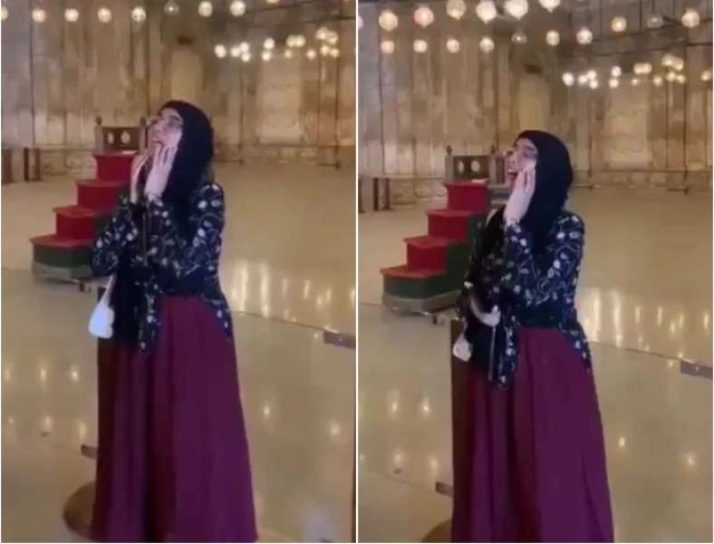 فتاة تؤذن داخل مسجد القلعة والفيديو يثير جدلاً واسعًا على مواقع التواصل
